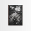 Fish Migration, Dramatic Sky, Moody Landscape, Framed Canvas Print, Dark Nature Art, Rustic Cabin Decor, Fall Wall Art, Nature Drama
