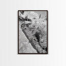 Reflective Riverbed, Nature Tranquility, Monochrome Landscape, Canvas Print, Bathroom Wall Art, Zen Decor, Fine Art Photography