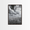 Open Sky Fields, Windy Prairie, Moody Nature Sky, Rustic Landscape, Canvas Print, Bedroom Wall Art, Fall Countryside, Boho Nature Decor