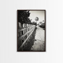 Palm Fence, California Pathway, Suburban Tranquility, Canvas Print, Outdoor Wall Art, Neutral Tones, Modern Minimalist Home Vibe
