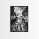 Ocean Ravine, Rugged Coastline, Pacific Wilderness, Stormy Seascape, Framed Canvas Print, Adventure Wall Art, Nature Home Decor