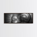 Vault Door, Sci-Fi Tunnel, Futuristic Entrance, Secure Chamber, Framed Canvas Print, Office Decor, Industrial Wall Art, Modern Cyberpunk Style