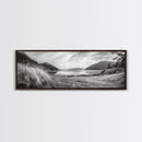 Mountain Lake Calm, Tranquil Nature Reflection, Forest Valley Art, Framed Canvas Print, Minimalist Wall Decor, Serene Landscape Print