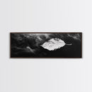 Misty Leaf, Black Art, Nature Print, Autumn Wall Decor, Framed Canvas Print, Minimalist Wall Art, Bedroom Wall Decor, Fall Botanical Art