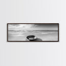 Ocean Bowl, Minimalist Beach, Solitude Shoreline, Canvas Print, Coastal Decor, Neutral Tones, Living Room Art, Bathroom Wall Art