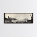 Foggy Coast, Misty Trees, Silent Bay, Canvas Print, Moody Landscape Photography, Bedroom Wall Art, Nature Inspired Decor