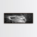 Ice Cave, Winter Seascape, Arctic Sunset, Canvas Print, dramatic frozen landscape art, black and white Christmas decor, cozy winter home art