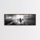 Kayaking, Sea Journey, Ocean Paddle, Canvas Print, Outdoor adventure wall art, Moody landscape, Modern living room decor, Wilderness art