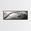 Minimalist Pond, Earth Texture, Fine Art Landscape, Framed Canvas Print, Neutral Wall Decor, Bathroom Wall Art, Modern Earthy Tones