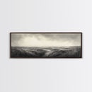 Foggy Path, Coastal Field, Silent Morning, Canvas Print, Neutral Bedroom Art, Scandinavian Style, Minimal Fall Wall Decor