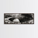 Stone Pool, Quiet Reflection, Nature Photography, Zen Vibes, Framed Canvas Print, Bathroom Wall Art, Rustic Decor, Tranquil Home Accent