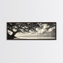 Southern Oak, Coastal Tree, Beachfront Tranquility, Serene Landscape, Canvas Print, Neutral Living Room Art, Boho Nature Decor, Beach Wall Art