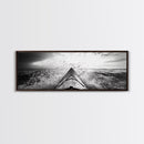 Ocean Kayak Splash, Adventure Wall Art, Ocean Motion, Black And White Canvas Print, Modern Decor, Nautical Style, Sports Lover Gift