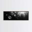 Jellyfish Dreams, Ocean Depths, Abstract Motion, Canvas Print, Coastal Bathroom Art, Nautical Theme, Moody Black and White Sea Life