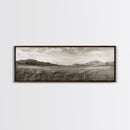 Golden Prairie, Mountain Horizon, Rustic Calm, Canvas Print, Fall Wall Art, Country Living Room Decor, Neutral Tones Photography