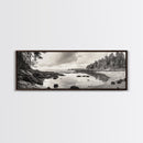 Tidal Pools, Coastal Calm, Forest Edge, Framed Canvas Print, Tranquil Bathroom Art, Pacific Northwest Decor, Nature Inspired Style