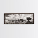 Vineyard Rows, Sunny Fields, Cloudy Sky, Canvas Print, Rustic Country Decor, Dining Room Wall Art, Wine Country Landscape, Farmhouse Style