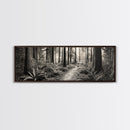 Redwood Forest, Nature Path, Fern Understory, Framed Canvas Print, Moody Nature Photography, Office Wall Art, Forest Bathing Vibes