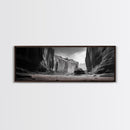 Desert Canyon Walls, High Contrast, Natural Monument, Canvas Print, Office Wall Art, Moody Modern Decor, Wilderness Photography