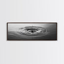 Water Drop Ripples, Black and White Photography, Zen Art, Minimalist Wall Decor, Canvas Print, Bathroom Wall Art, Meditation Room Art