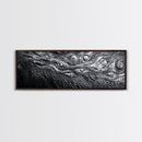 Liquid Texture Waves, Abstract Water Photography, Monochrome Art, Framed Canvas Print, Modern Living Room Wall Art, Nature-Inspired Decor