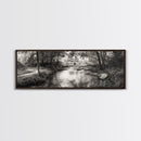 Woodland Creek Flow, Sepia Landscape Scene, Peaceful Forest Art, Canvas Print, Autumn Wall Decor, Rustic Living Room Artwork