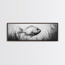Underwater Fish, Aquatic Life, Marine Habitat, Ocean Depth, Framed Canvas Print, Bathroom Wall Art, Minimalist Nature Art, Sea Creature Decor