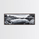 Coastal Reflections, Tide Pool, Rocky Shoreline, Framed Canvas Print, Seaside Nature Art, Minimalist Coastal Decor, Zen Bathroom Art
