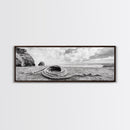 Coastal Rope, Windswept Bluff, Seaside Grass, Framed Canvas Print, Beach House Art, Nautical Decor, Neutral Living Room Style