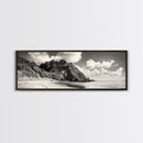 Seaside Cliff, Pine Hills, Sandy Beach, Canvas Print, Coastal Landscape Art, Modern Nature Decor, Beach House Living Room Style