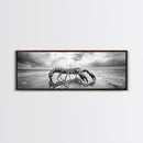 Giant Scorpion Beach, Surreal Creature, Dark Fantasy, Ocean Monster, Framed Canvas Print, Halloween Wall Art, Teen Room Decor, Bedroom Art