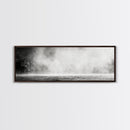 Waterfall Mist Scene, Nature Wall Decor, Canvas Print, Modern Minimalist Art, Neutral Tones, Living Room Wall Art, Black White Landscape