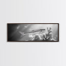 Silver Fish Closeup, Underwater Life, Marine Wildlife Art, Black and White Framed Canvas Print, Coastal Bathroom or Den Wall Art