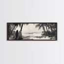 Surf Shack, Palm Trees, Tropical Boards, Canvas Print, retro beach wall art, coastal boho room decor, surfer cabin vibe, chill summer look