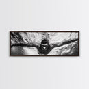 Underwater Swim, Black White Diver, Ocean Exploration, Canvas Print, modern bathroom wall art, sporty fitness vibe, minimalist ocean style