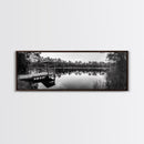 Still Lake Dock, Nature Reflections, Tranquil Scene, Canvas Print, Rustic Landscape Photography, Farmhouse Wall Art, Entryway Decor