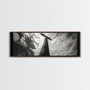 Utility Pole Sky, Urban Minimalism, Power Lines, Framed Canvas Print, Industrial Wall Art, Office Decor, Monochrome Photography