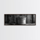 Rustic Bean Bucket, Farmhouse Kitchen, Country Decor, Autumn Wall Art, Framed Canvas Print, Rustic Style, Cozy Kitchen Wall Art