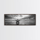 Metal Star Shore, Moody Beach Art, Rustic Coastal Decor, Autumn Vibes, Canvas Print, Farmhouse Living Room Wall Art