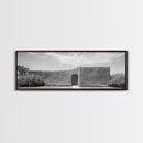 Desert Adobe, Minimal Wall, Architecture Photography, Black and White Art, Framed Canvas Print, Southwestern Decor, Entryway Wall Art