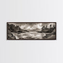Wild Coastline, Rugged Waves, Stormy Shore, Nature Photography, Framed Canvas Print, Fall Living Room Wall Art, Rustic Coastal Decor