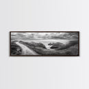 Cliff Path, Sea Escape, Moody Sky, Adventure Trail, Canvas Print, Modern Entryway Wall Art, Travel Photography, Nature Scene