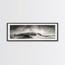 Sand Dune Storm, Coastal Winds, Black and White Nature, Framed Canvas Print, Neutral Wall Art, Hallway Decor, Minimalist Style