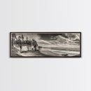 Cliffside Forest, Pacific Coastline, Dramatic Ocean View, Framed Canvas Print, Natural Landscape, Cabin Wall Art, Rustic Coastal Decor