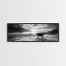 Beach Grill, Sunset Shore, Cloudy Horizon, Canvas Print, Coastal Minimalist Decor, Kitchen Wall Art, Autumn Beach House Accent