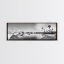 Oasis Reflections, Palm Trees, Desert Scene, Infrared Art Print, Framed Canvas Print, Tropical Wall Art, Boho Bedroom Decor, Tranquil Style