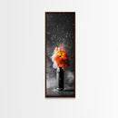 Fire Burst, Orange Explosion, Energy Impact, Fiery Blast, Framed Canvas Print, Abstract Modern Art, Gamer Room Decor, Bold Statement Piece