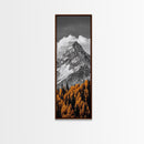 Majestic Peak, Autumn Trees, Nature Mountain Scene, Framed Canvas Print, Rustic Wall Art, Cabin Decor, Adventure Vibes, Fall Landscape Art