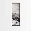 Ice Fishing Rod, Snow Adventure, Winter Sport, Framed Canvas Print, Man Cave Decor, Rustic Cabin Wall Art, Outdoor Lifestyle Photography