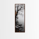 Foggy Lake, Autumn Forest, Peaceful Morning Landscape, Canvas Print, Minimalist Wall Art, Zen Bedroom Decor, Serene Fall Artwork